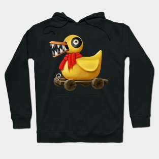 Evil Wooden Duck Toy with Scarf Hoodie